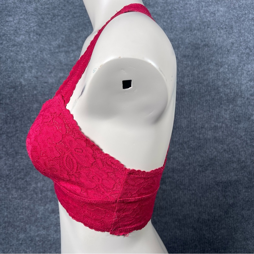 Intimately FREE PEOPLE Women’s XS Red Galloon Lined‎ Lace Racerback Bralette - Picture 3 of 10